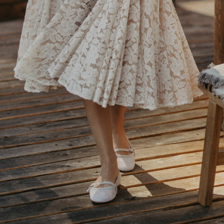 Дамски балерини 1369 бял комбиниран lifestyle