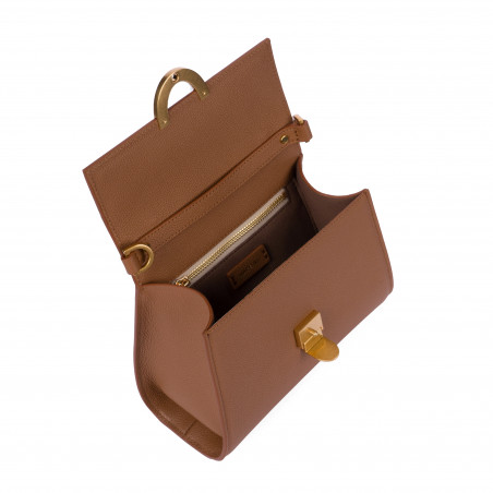 Дамска чанта за рамо 032g златисто кафяво