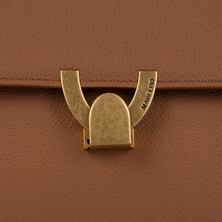 Дамска чанта за рамо 032g златисто кафяво